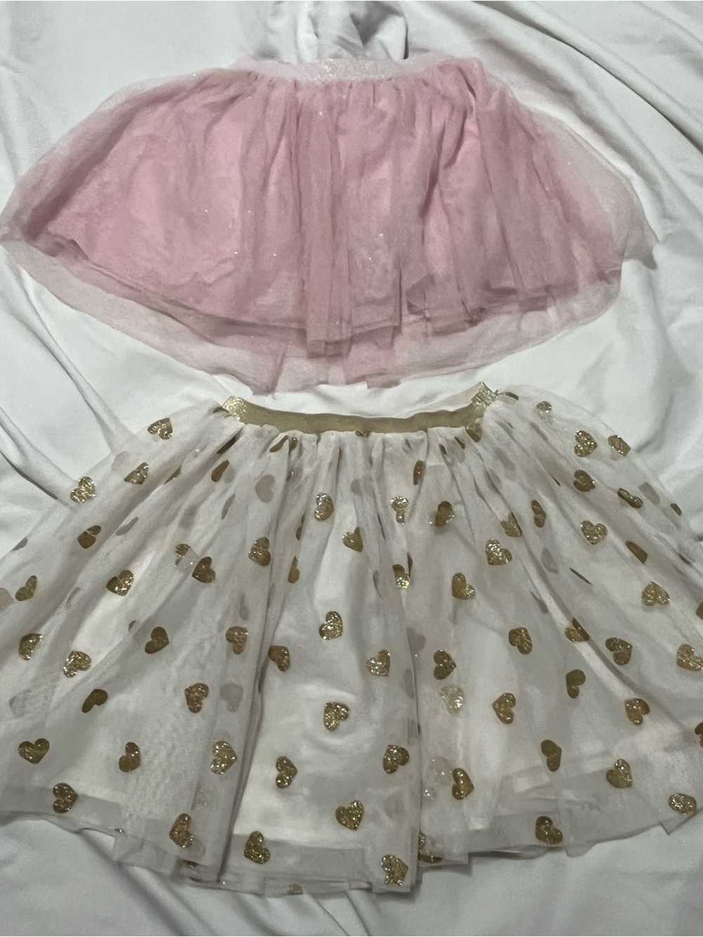 Bundle! Pink Layered Tulle Skirt & Gold Heart Tulle Skirt